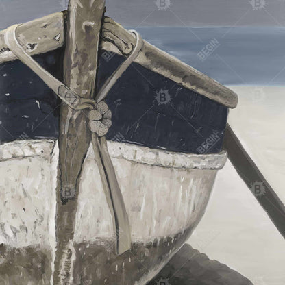 Toile Bateau bleu marine | Décoration murale nautique pour salle de bain