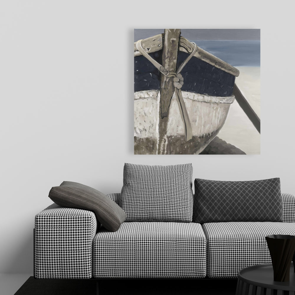 Toile Bateau bleu marine | Décoration murale nautique pour salle de bain
