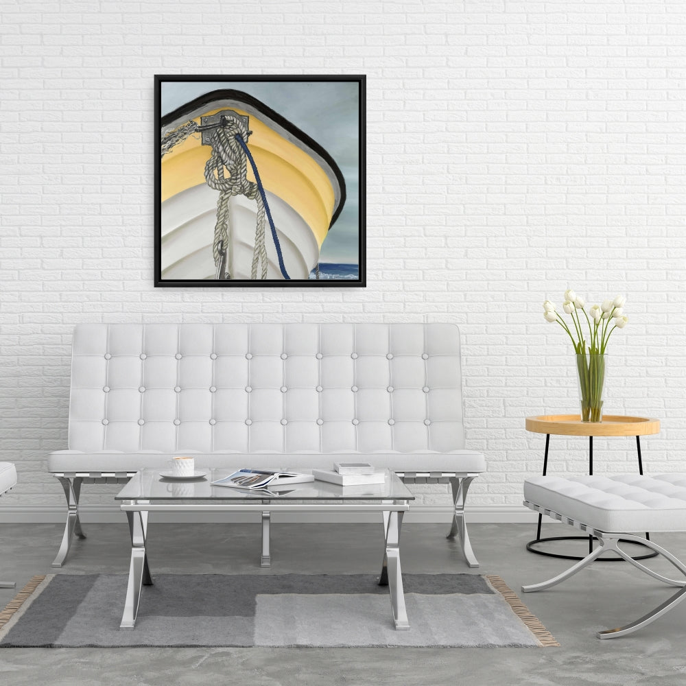 Toile côtière jaune | Décoration murale marine