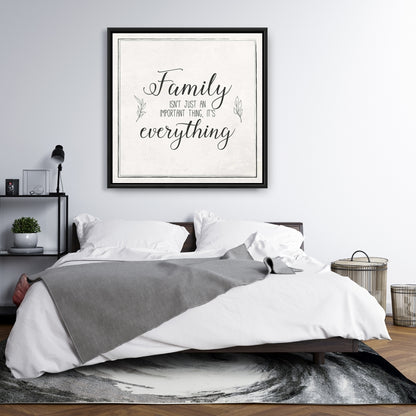 Toile encadrée « Ferme familiale » – Citations beiges et décoration motivante