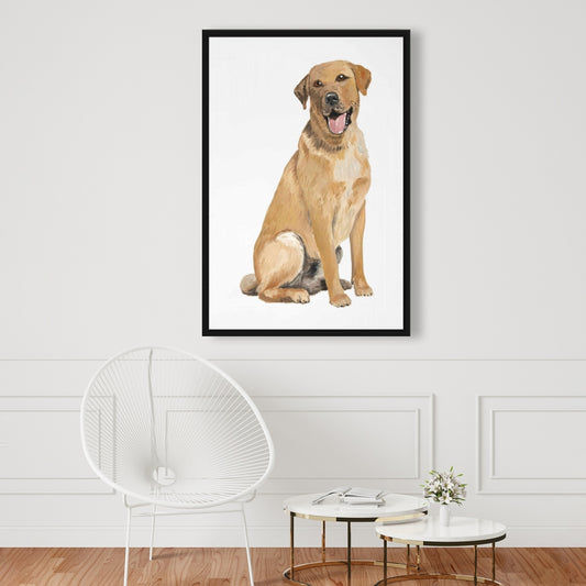 Toile encadrée représentant un labrador beige – Décoration d'intérieur