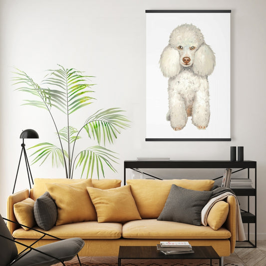 French Poodle Magnetic Canvas | White Bedroom Pet Decor