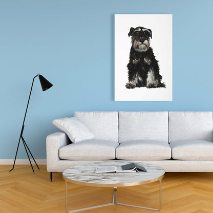 Miniature Schnauzer Canvas | Bedroom Pet Decor | Home Art