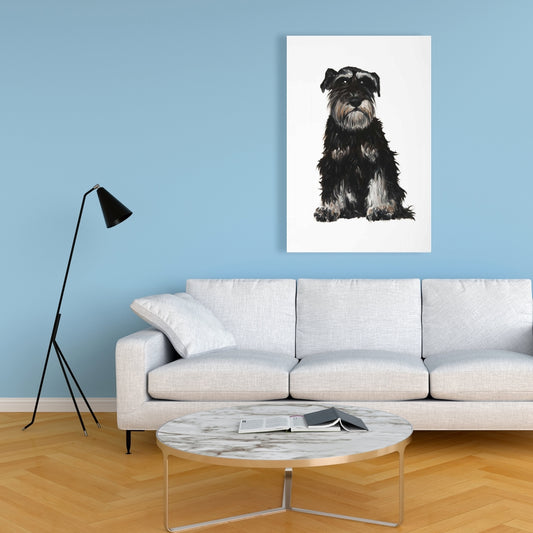 Miniature Schnauzer Canvas | Bedroom Pet Decor | Home Art