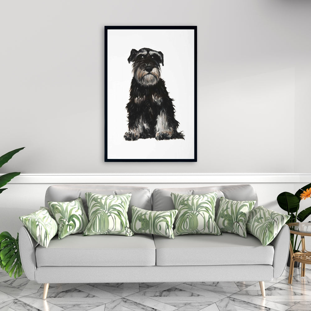 Miniature Schnauzer Framed Canvas | Bedroom Decor for Pet Lovers