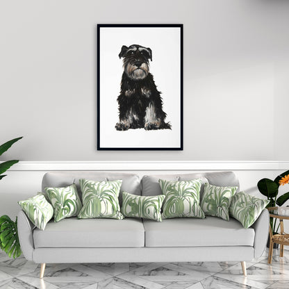 Miniature Schnauzer Framed Canvas | Bedroom Decor for Pet Lovers
