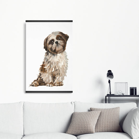 Shih-tzu Brown Canvas | Magnetic Stick Art for Bedroom Decor