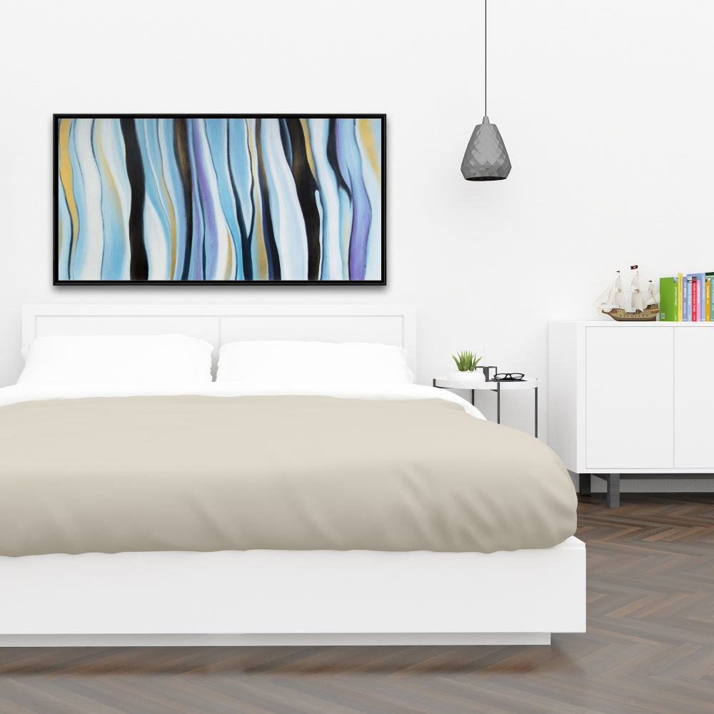 Toile encadrée abstraite bleue à motifs de formes - Décoration d'intérieur Blue Mood