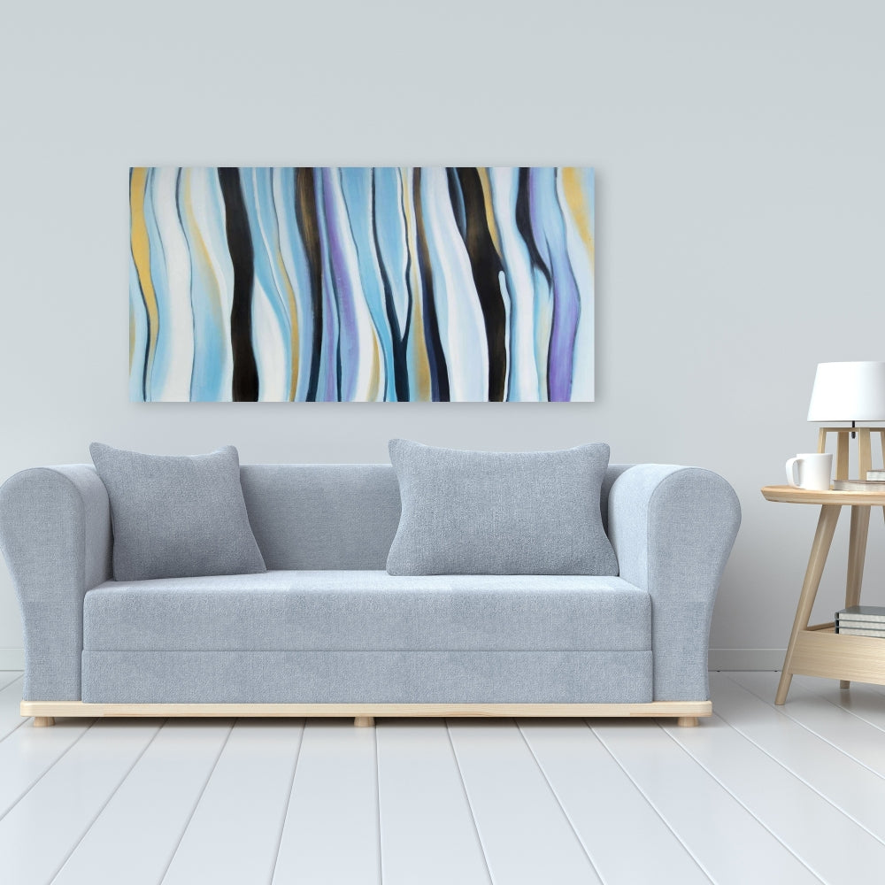 Blue Mood Shapes Abstract Canvas | Home Decor Wall Art