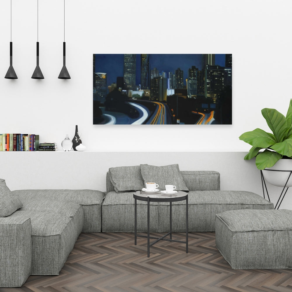 Atlanta at Night Blue Canvas | Home Decor | Building Cities