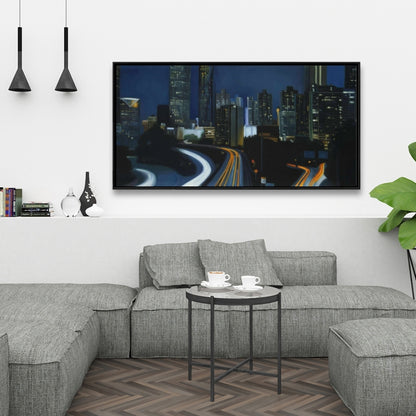 Toile encadrée Atlanta la nuit | Décoration de chambre urbaine