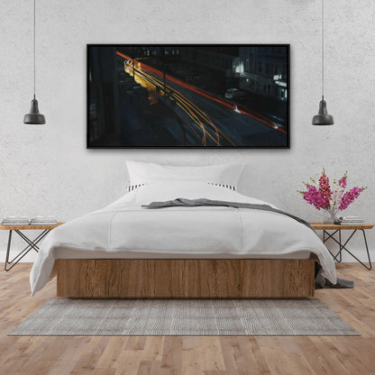 Toile encadrée représentant des bâtiments du centre-ville - Décoration d'intérieur