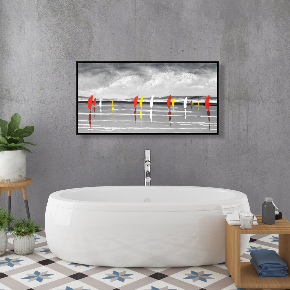 Sailboats on the Lake | Coastal Canvas Art for Home Decor
