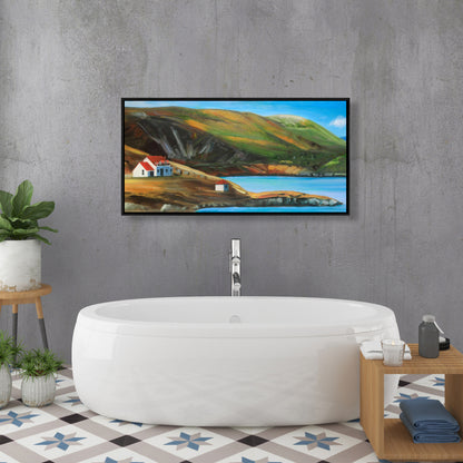 Toile romantique côtière bleue | Décor encadré de la vallée écossaise