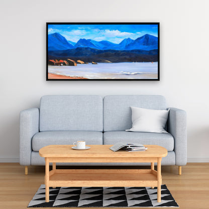 Toile pour chambre à coucher sur le thème de la mer côtière | Décoration d'intérieur Scotland Calm Eddies