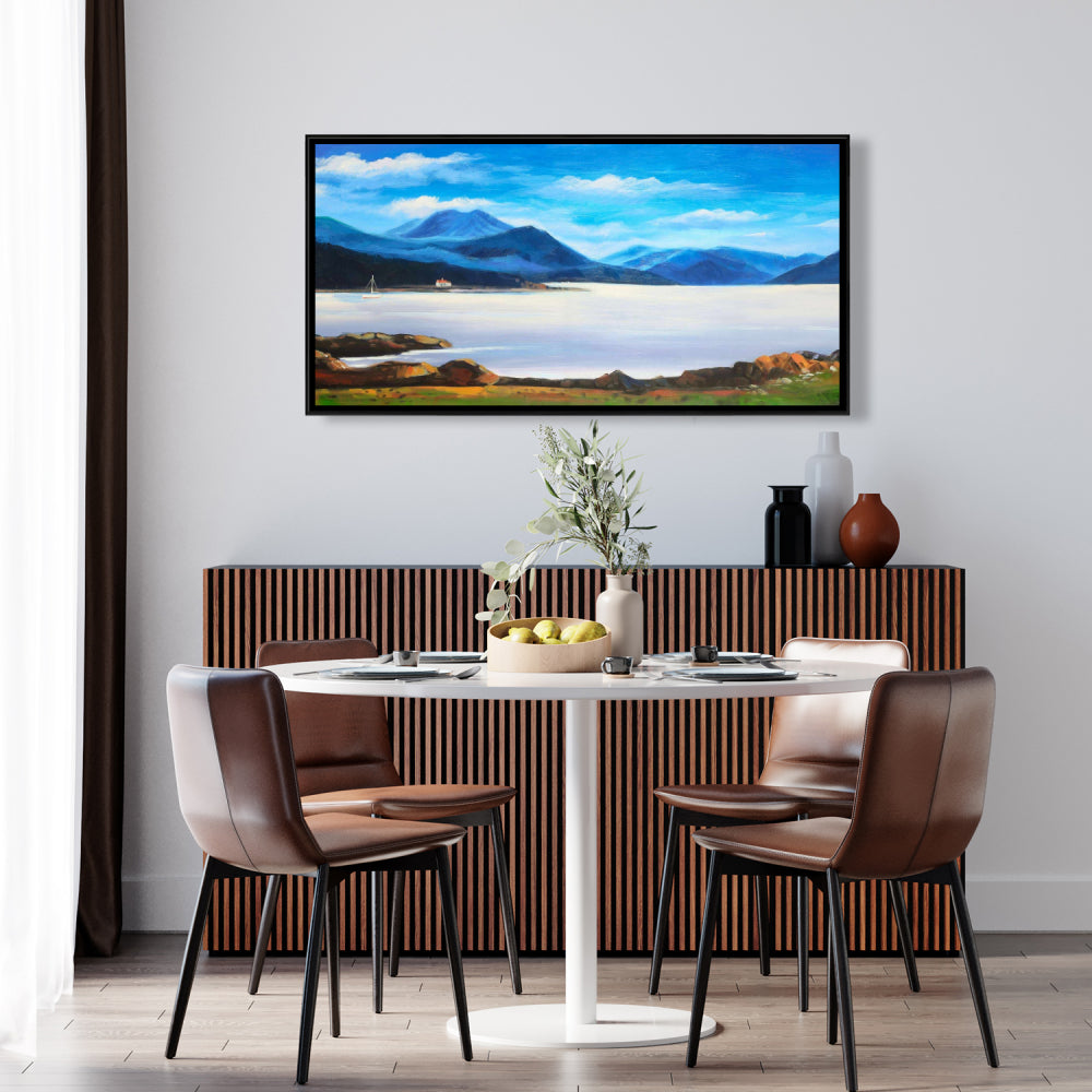 Toile panoramique des Highlands écossaises | Décoration d'intérieur encadrée
