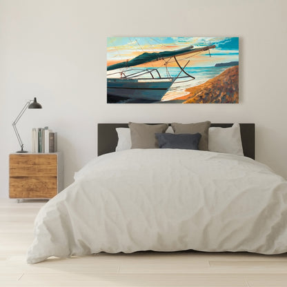 Peaceful Seaside Coastal Exotic Blue Canvas | Home Decor Art