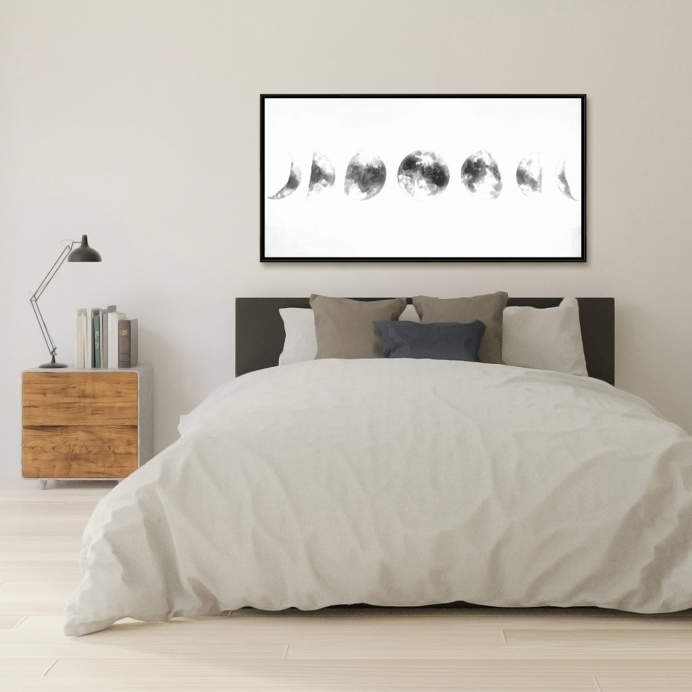 Toile encadrée « Éclipse des phases » – Décoration d'intérieur minimaliste inspirée de l'astronomie
