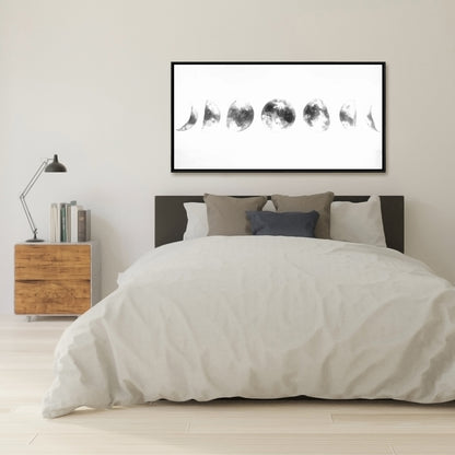 Toile encadrée « Éclipse des phases » – Décoration d'intérieur minimaliste inspirée de l'astronomie