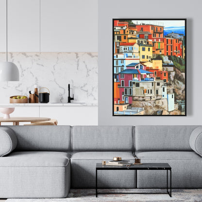 View of Manarola Italy | Exotic Framed Canvas Home Decor
