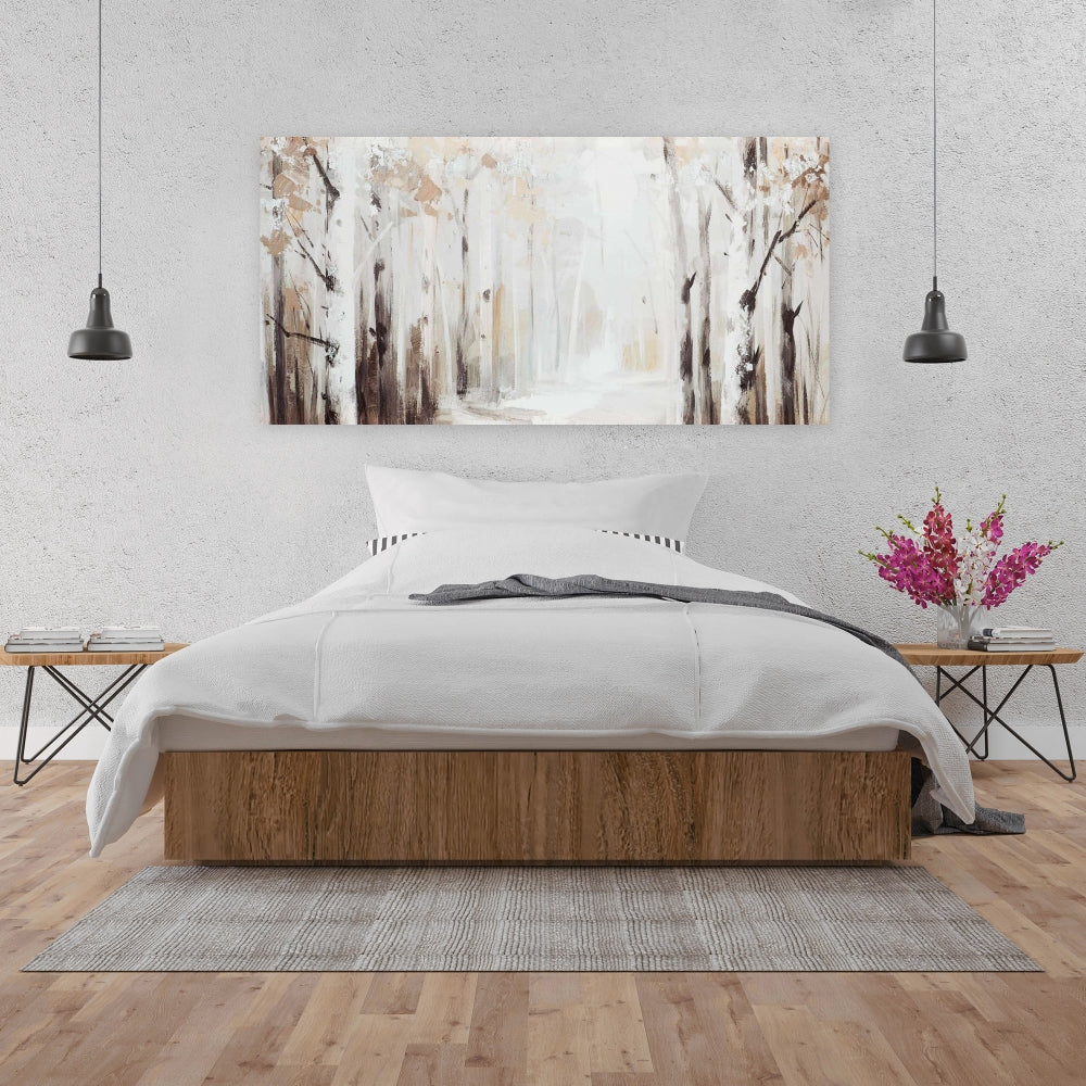 Winter Forest Canvas - Modern Landscapes Brown Home Decor