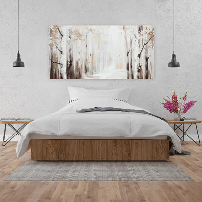Winter Forest Canvas - Modern Landscapes Brown Home Decor