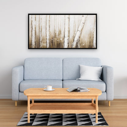 Toile texturée abstraite « Forêt » | Décoration de chambre avec arbres