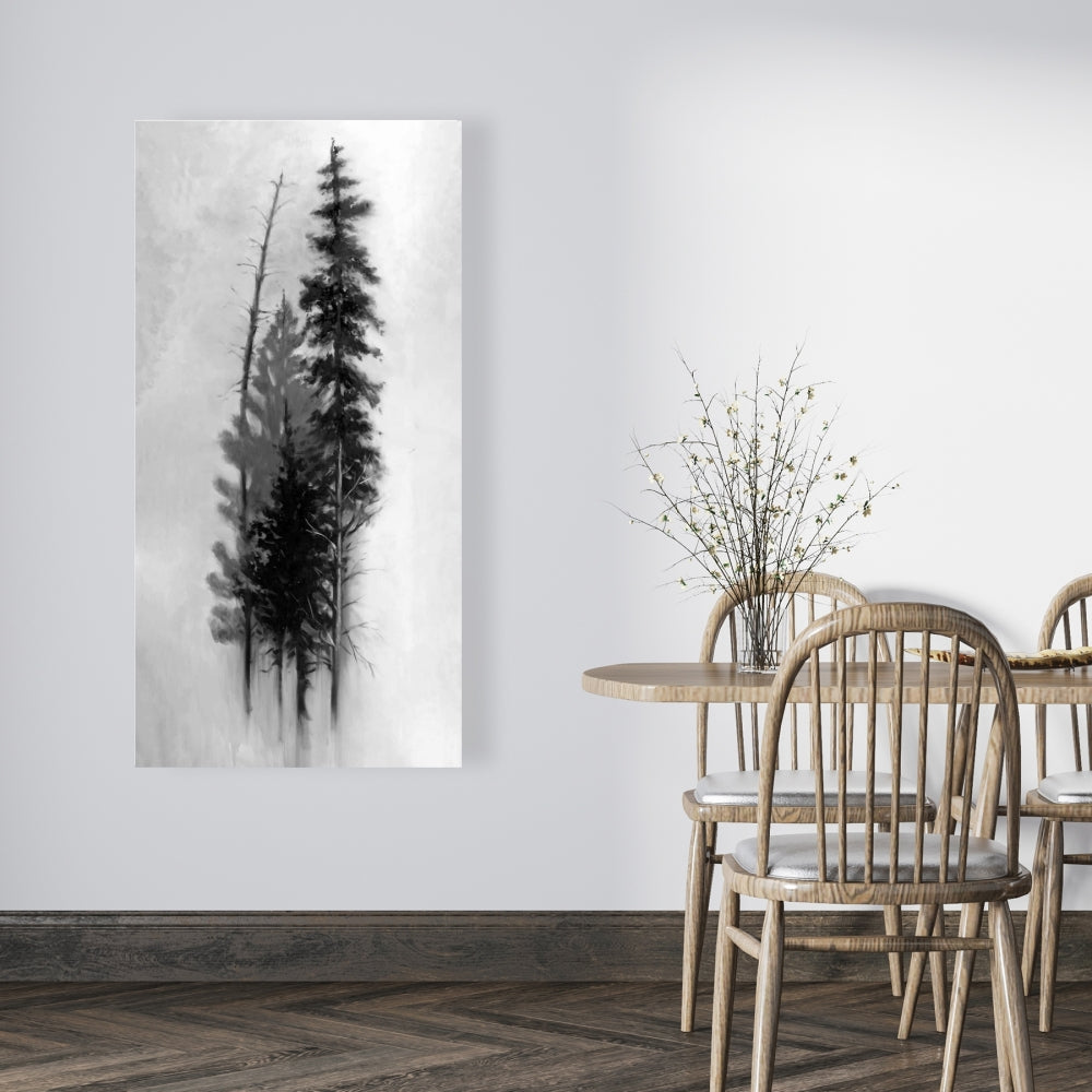Silhouette of Trees - White Canvas Art | Home Decor Wall Art