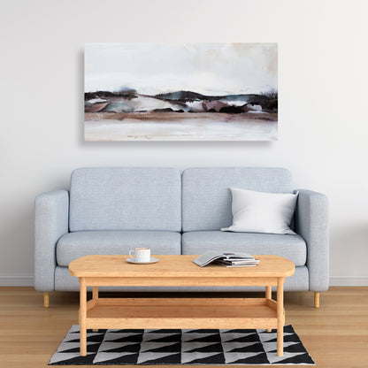 Watercolor Mountains Canvas - Landscapes Contemporary Trees Decor