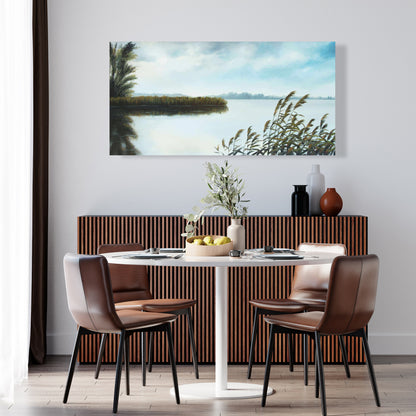 Quiet Lake Bedroom Trees Coastal Canvas | Home Decor Art