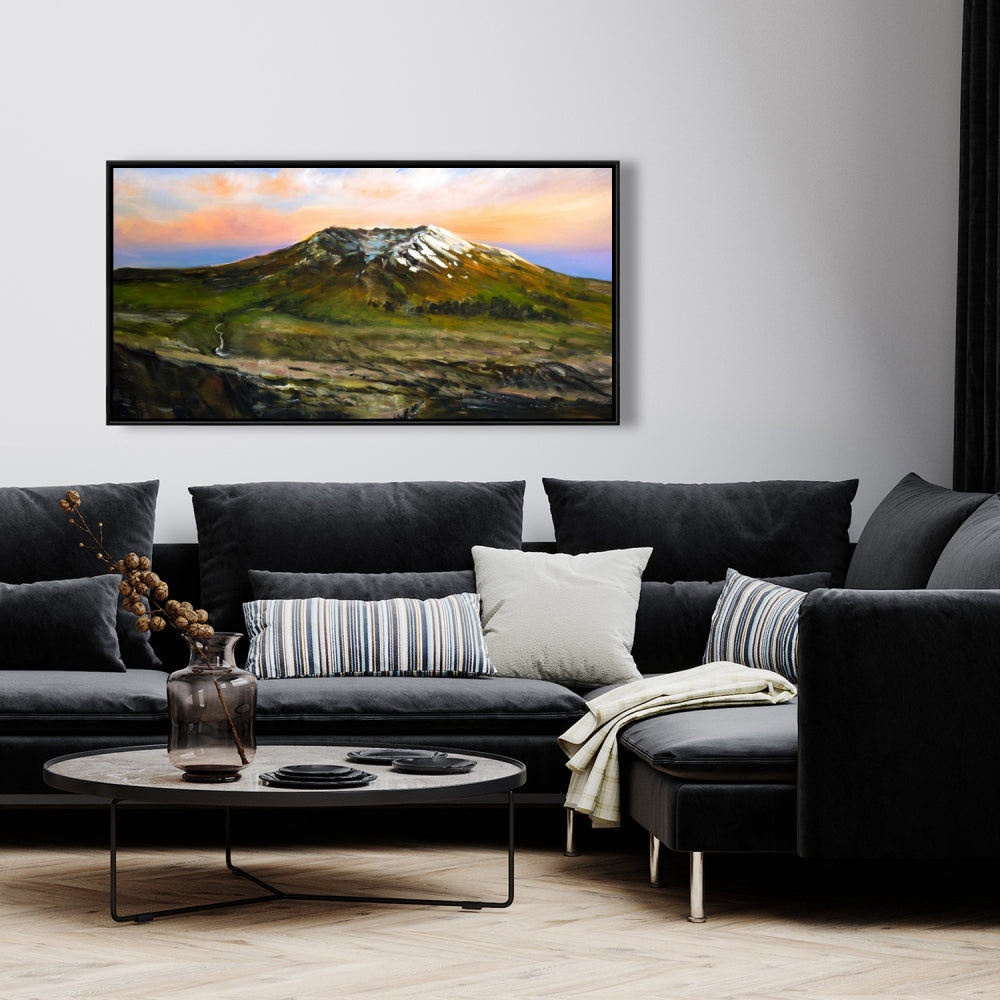 Mountainous View Bedroom Framed Canvas | Home Decor Trees