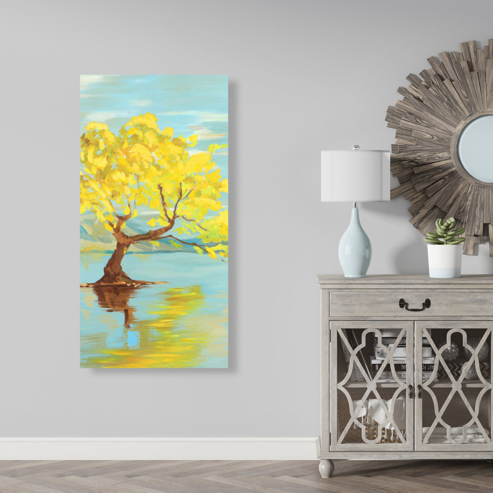 Toile Paysage printanier Arbres bleus | Décoration de chambre