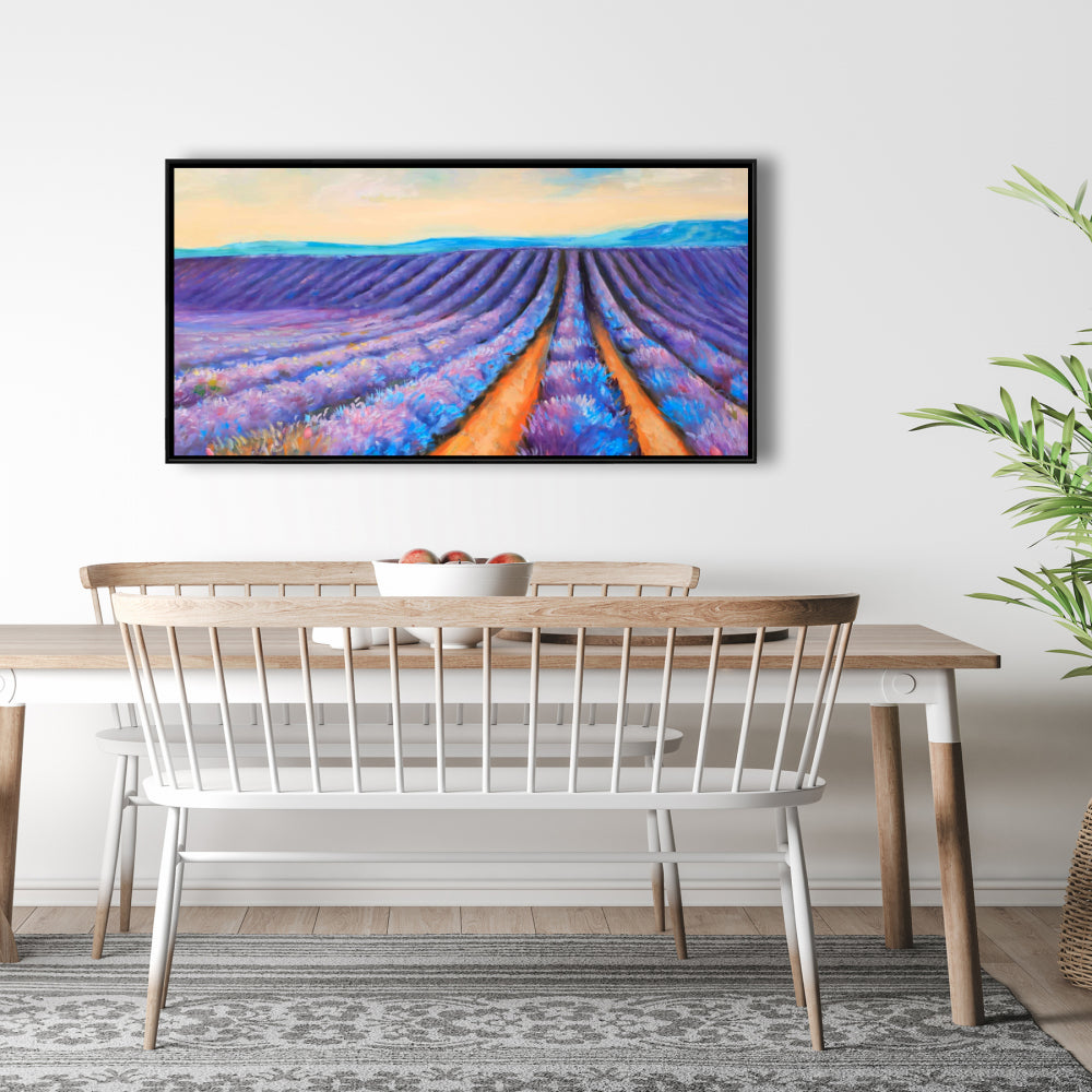 Lavender Fields Botanical Bedroom Canvas | Contemporary Home Decor