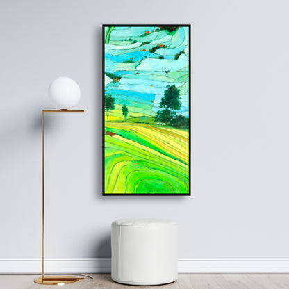 Rice Fields of Vietnam | Blue Framed Canvas for Home Decor