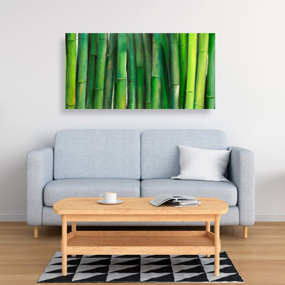 Green Bamboo Asian Floral & Botanical Canvas | Home Decor