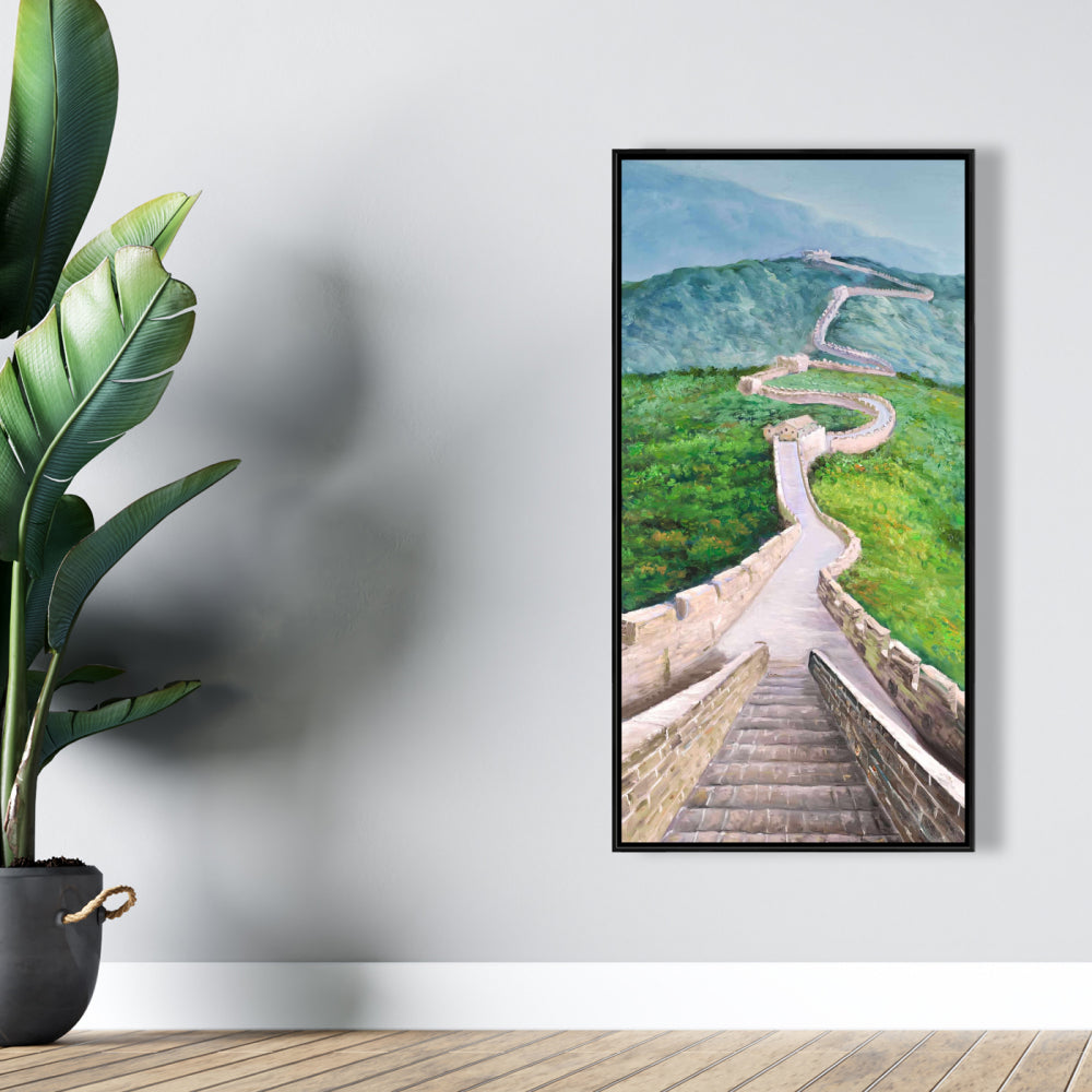 Blue Great Wall Mutianyu Framed Canvas | Contemporary Decor