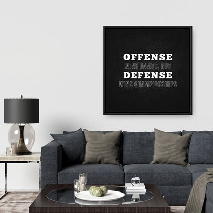 Toile encadrée « L'attaque remporte les matchs » | Décoration motivante pour homme