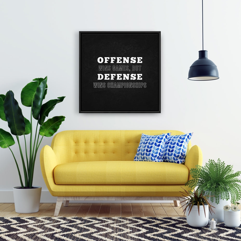 Toile encadrée « L'attaque remporte les matchs » | Décoration motivante pour homme