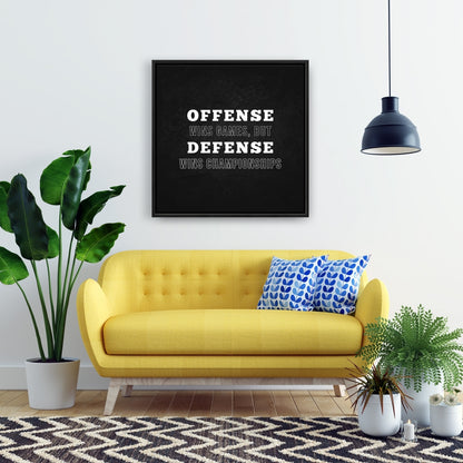 Toile encadrée « L'attaque remporte les matchs » | Décoration motivante pour homme