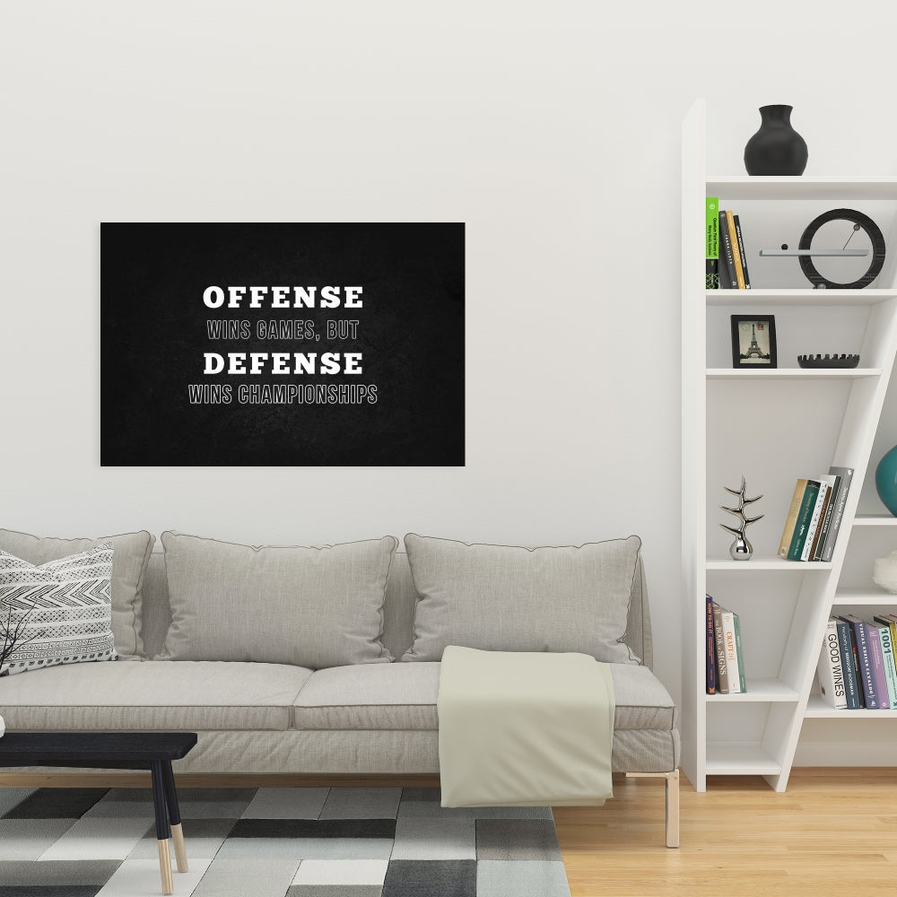 Offense Wins Games Canvas - Man Cave Decor for American Homes