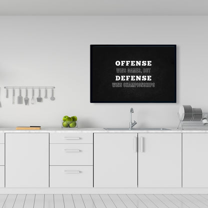 Toile encadrée « L'attaque remporte les matchs » | Décoration motivante pour homme