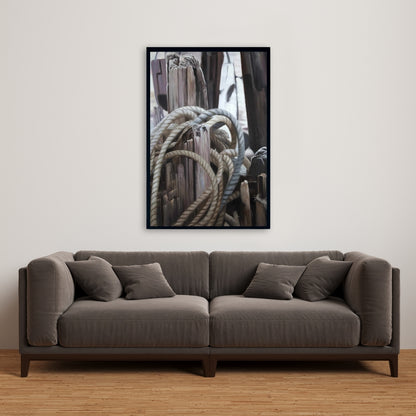 White Romantic Coastal Canvas Driftwood | Home Decor Art