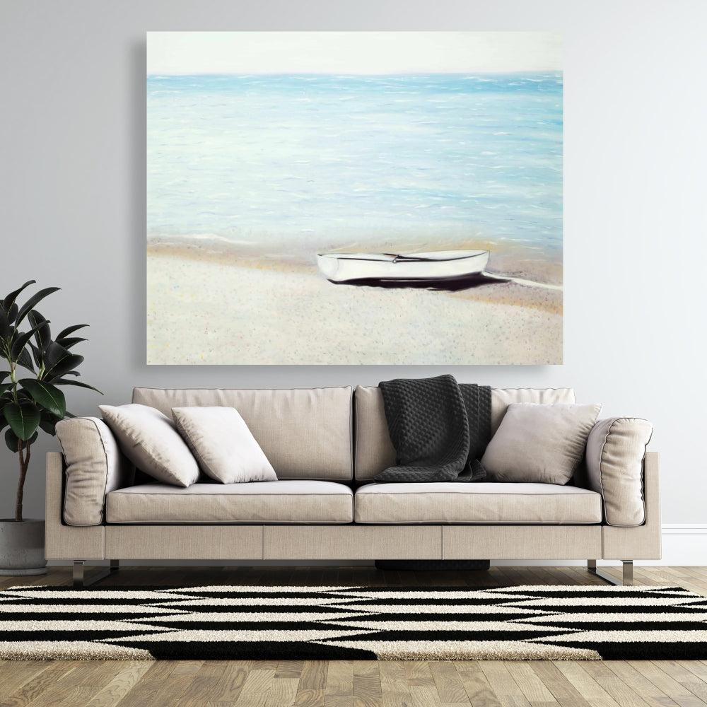 Toile bleu marine côtière au bord de la mer | Décoration d'intérieur