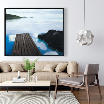 Toile « Soirée sur le quai » – Décoration encadrée Coastal Shoes