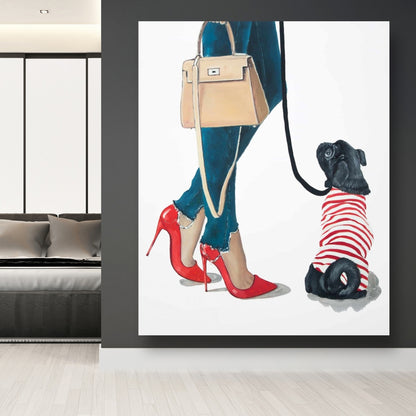 Blue Best Friends Fashion Canvas - Home Decor for Pet Lovers