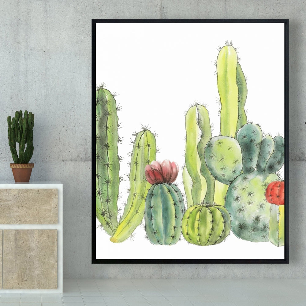 Toile encadrée Petit Cactus | Décoration florale et botanique pour la maison