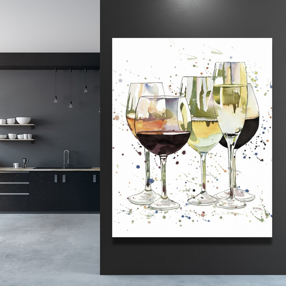 Yellow Food Canvas - Beautiful Wine Glasses Home Decor