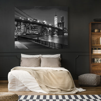 City Under the Night Canvas - Living Room Wall Art Decor