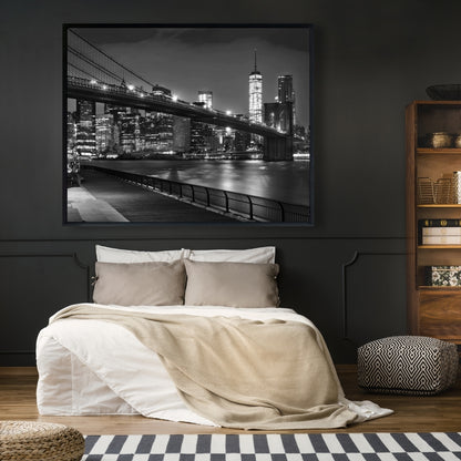 Toile encadrée « Ville sous la nuit » - Décoration d'intérieur urbaine