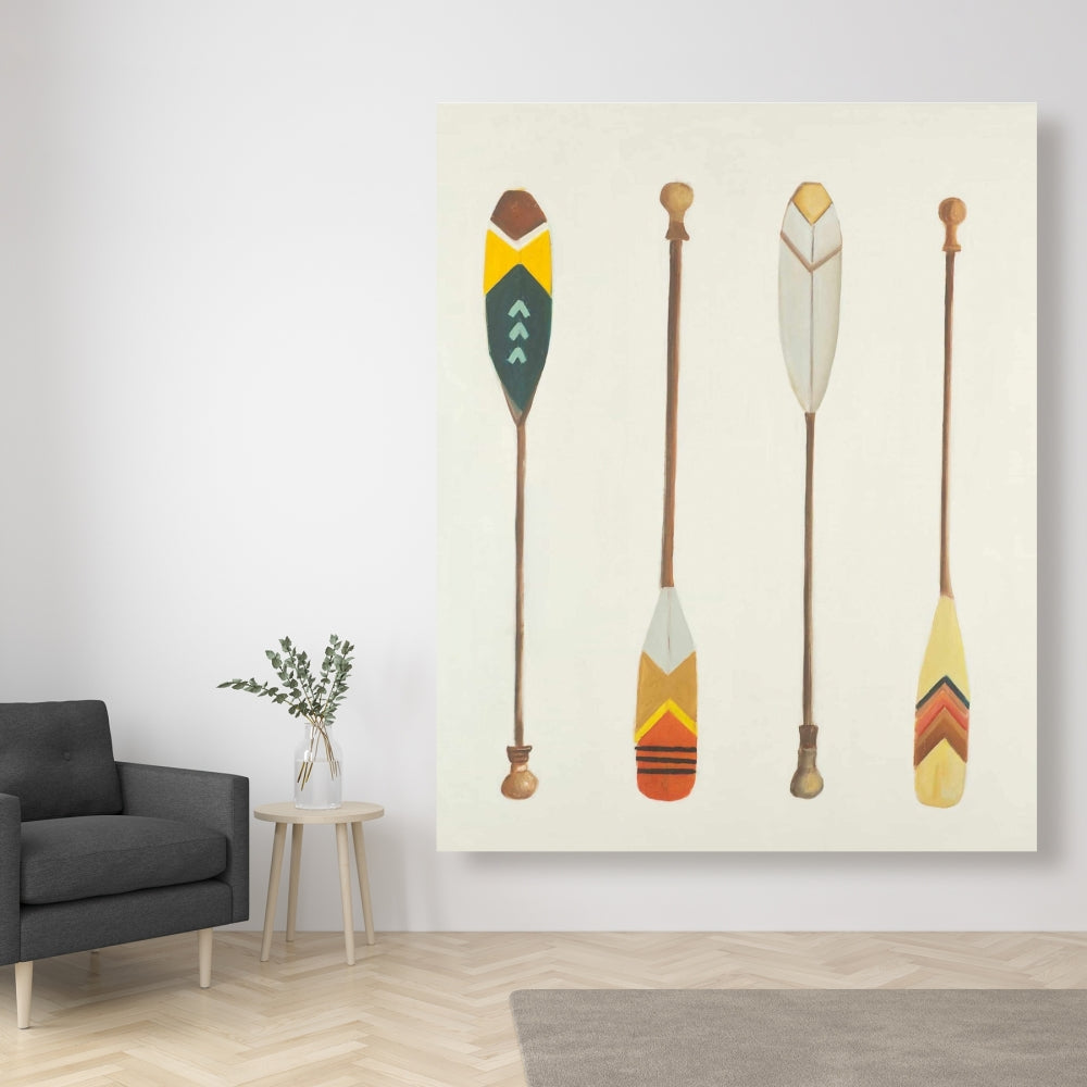Canoe Paddles Canvas - Contemporary Bedroom Art Decor